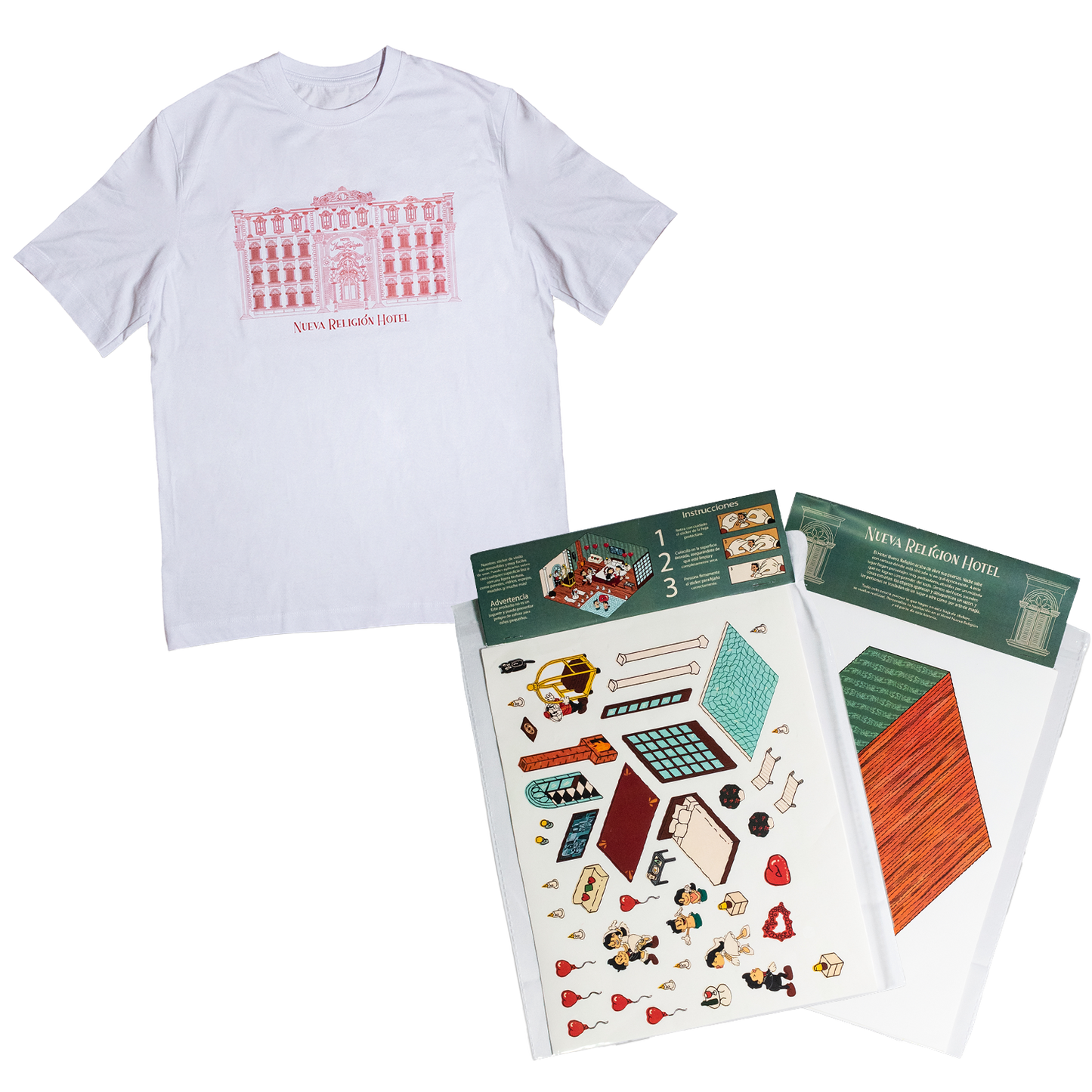 Camiseta + Stickers - Hotel Nueva Religión